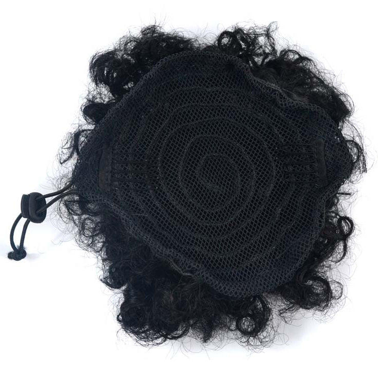 Perruque tête de boulette de viande en forme de bourgeon de fleur