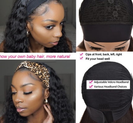 Perruque bandeau en fibre chimique pour femme