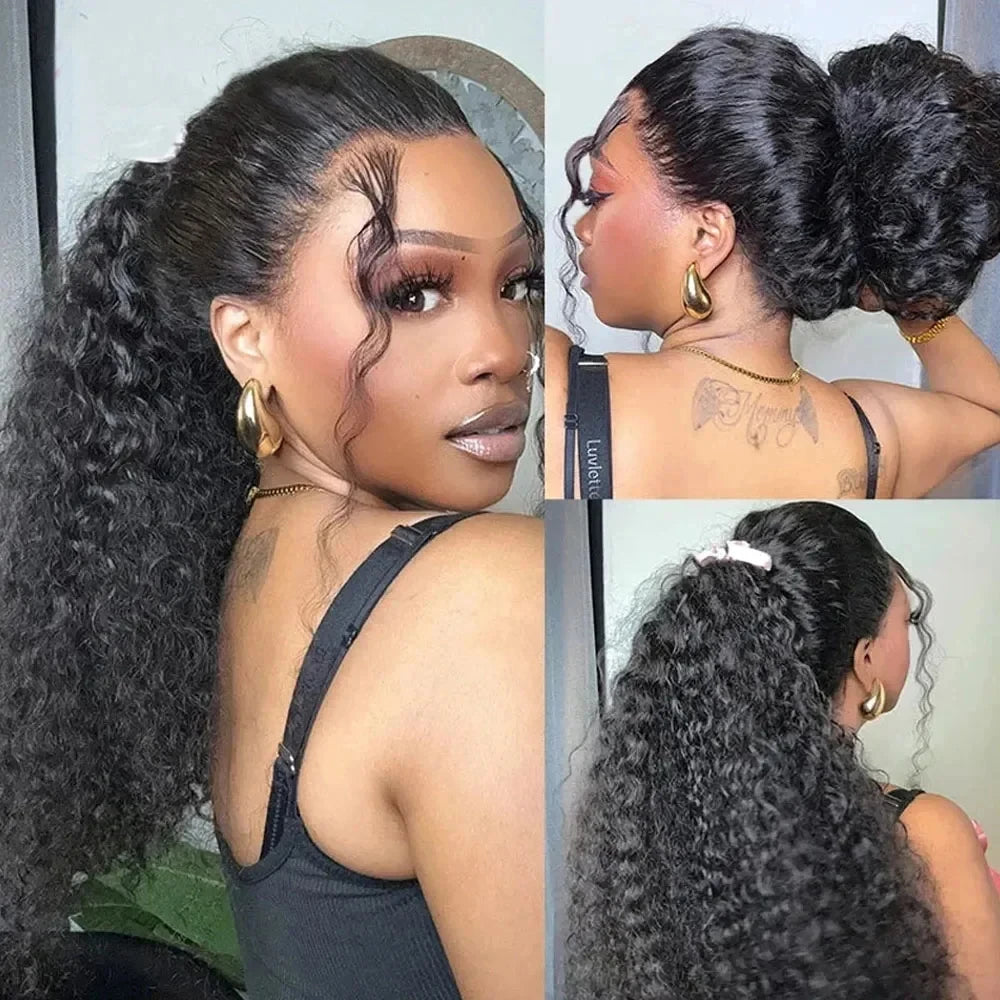 Invisible Strap 360 Lace Wig – Precut HD, Deep Curly, Glueless Human Hair