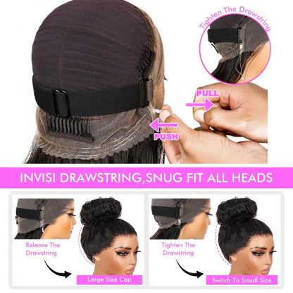Invisible Strap 360 Lace Wig – Precut HD, Deep Curly, Glueless Human Hair
