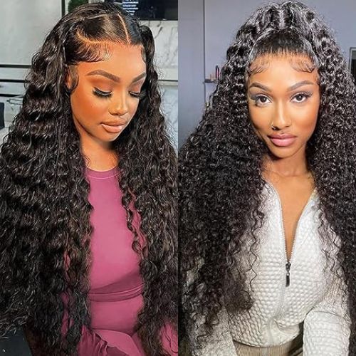 Perruque Lace Front Invisible Strap 360° – Cheveux humains prédécoupés HD, bouclés profonds, sans colle
